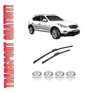 Set stergatoare auto INFINITI QX50 I din 2013, pentru parbriz auto, 2 bucati, Bosch Aerotwin Retrofit, din cauciuc siliconat rezistent, 4 Stickere Auto INFINITI