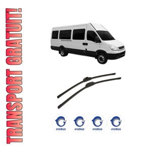 Set stergatoare auto IRISBUS DAILY TOURYS din 2006, pentru parbriz auto, 2 bucati, Bosch Aerotwin Retro Truck, din cauciuc siliconat rezistent, 4 Stickere Auto IRISBUS