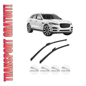 Set stergatoare auto JAGUAR F-PACE (X761) din 2015-2023, pentru parbriz auto, 2 bucati, Bosch Aerotwin Multi, din cauciuc siliconat rezistent, 4 Stickere Auto JAGUAR