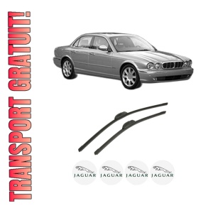 Set stergatoare auto JAGUAR XJ (X350, X358) din 2003-2009, pentru parbriz auto, 2 bucati, Bosch Aerotwin Retrofit, din cauciuc siliconat rezistent, 4 Stickere Auto JAGUAR
