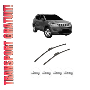 Set stergatoare auto JEEP COMPASS (MP, M6, MV, M7) din 2016-2022, pentru parbriz auto, 2 bucati, Bosch Aerotwin Retrofit, din cauciuc siliconat rezistent, 4 Stickere Auto JEEP