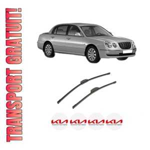 Set stergatoare auto KIA OPIRUS (GH) din 2003-2012, pentru parbriz auto, 2 bucati, Bosch Aerotwin Retrofit, din cauciuc siliconat rezistent, 4 Stickere Auto KIA