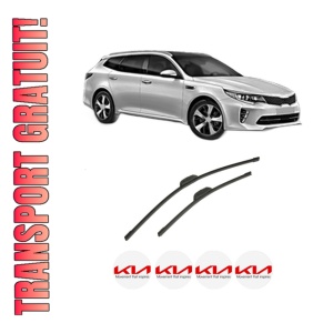 Set stergatoare auto KIA OPTIMA Sportswagon (JF) din 2016-2019, pentru parbriz auto, 2 bucati, Bosch Aerotwin Retrofit, din cauciuc siliconat rezistent, 4 Stickere Auto KIA