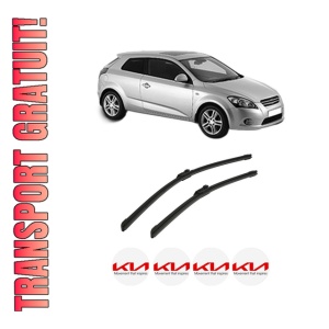 Set stergatoare auto KIA PRO CEE'D (ED) din 2008-2013, pentru parbriz auto, 2 bucati, Bosch Aerotwin, din cauciuc siliconat rezistent, 4 Stickere Auto KIA