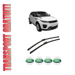 Set stergatoare auto LAND ROVER RANGE ROVER EVOQUE VAN (L538) din 2013-2019, pentru parbriz auto, 2 bucati, Bosch Aerotwin, din cauciuc siliconat rezistent, 4 Stickere Auto LAND ROVER