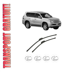 Set stergatoare auto LEXUS GX (URJ15_, GRJ15_) din 2010, pentru parbriz auto, 2 bucati, Bosch Aerotwin Retrofit, din cauciuc siliconat rezistent, 4 Stickere Auto LEXUS