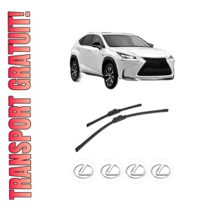 Set stergatoare auto LEXUS NX (_Z1_) din 2014-2018, pentru parbriz auto, 2 bucati, Bosch Aerotwin, din cauciuc siliconat rezistent, 4 Stickere Auto LEXUS