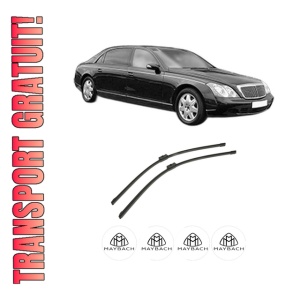 Set stergatoare auto MAYBACH 62 (V240) din 2002-2012, pentru parbriz auto, 2 bucati, Bosch Aerotwin, din cauciuc siliconat rezistent, 4 Stickere Auto MAYBACH