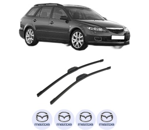 Set stergatoare auto MAZDA 6 Station Wagon (GY) din 2002-2008, pentru parbriz auto, 2 bucati, Bosch Aerotwin Retrofit, din cauciuc siliconat rezistent, 4 Stickere Auto MAZDA - Img 2