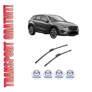 Set stergatoare auto MAZDA CX-5 (KE, GH) din 2011-2017, pentru parbriz auto, 2 bucati, Bosch Aerotwin Retrofit, din cauciuc siliconat rezistent, 4 Stickere Auto MAZDA