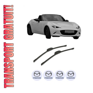 Set stergatoare auto MAZDA MX-5 IV (ND__) din 2015-2018, pentru parbriz auto, 2 bucati, Bosch Aerotwin Retrofit, din cauciuc siliconat rezistent, 4 Stickere Auto MAZDA