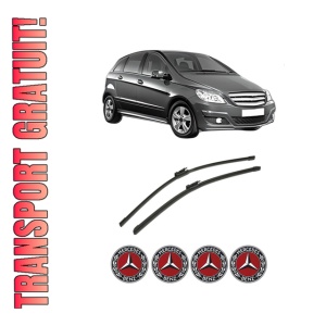 Set stergatoare auto MERCEDES-BENZ B-CLASS Sports Tourer (W245) din 2005-2011, pentru parbriz auto, 2 bucati, Bosch Aerotwin, din cauciuc siliconat rezistent, 4 Stickere Auto MERCEDES-BENZ