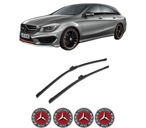 Set stergatoare auto MERCEDES-BENZ CLA Shooting Brake (X117) din 2015-2019, pentru parbriz auto, 2 bucati, Bosch Aerotwin, din cauciuc siliconat rezistent, 4 Stickere Auto MERCEDES-BENZ - Img 2