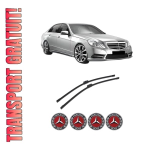 Set stergatoare auto MERCEDES-BENZ E-CLASS (W212) din 2009-2016, pentru parbriz auto, 2 bucati, Bosch Aerotwin, din cauciuc siliconat rezistent, 4 Stickere Auto MERCEDES-BENZ