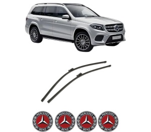Set stergatoare auto MERCEDES-BENZ GLS (X166) din 2015-2019, pentru parbriz auto, 2 bucati, Bosch Aerotwin, din cauciuc siliconat rezistent, 4 Stickere Auto MERCEDES-BENZ - Img 2