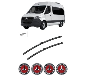 Set stergatoare auto MERCEDES-BENZ SPRINTER 3,5-t Tourer Bus (B907) din 2018-2021, pentru parbriz auto, 2 bucati, Bosch Aerotwin, din cauciuc siliconat rezistent, 4 Stickere Auto MERCEDES-BENZ - Img 2