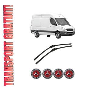 Set stergatoare auto MERCEDES-BENZ SPRINTER 3,5-t Van (B906) din 2006-2018, pentru parbriz auto, 2 bucati, Bosch Aerotwin, din cauciuc siliconat rezistent, 4 Stickere Auto MERCEDES-BENZ