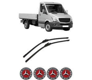 Set stergatoare auto MERCEDES-BENZ SPRINTER 3-t Platform/Chassis (B906) din 2006-2018, pentru parbriz auto, 2 bucati, Bosch Aerotwin, din cauciuc siliconat rezistent, 4 Stickere Auto MERCEDES-BENZ - Img 2