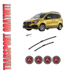 Set stergatoare auto MERCEDES-BENZ T-CLASS MPV (W420) din 2022, pentru parbriz auto, 2 bucati, Bosch Aerotwin, din cauciuc siliconat rezistent, 4 Stickere Auto MERCEDES-BENZ