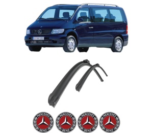 Set stergatoare auto MERCEDES-BENZ V-CLASS Van (638/2) din 1996-2003, pentru parbriz auto, 2 bucati, Bosch Aerotwin Retro Truck, din cauciuc siliconat rezistent, 4 Stickere Auto MERCEDES-BENZ - Img 2