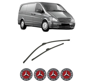 Set stergatoare auto MERCEDES-BENZ VITO Van (W447) din 2014-2021, pentru parbriz auto, 2 bucati, Bosch Aerotwin, din cauciuc siliconat rezistent, 4 Stickere Auto MERCEDES-BENZ - Img 2