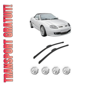 Set stergatoare auto MG MG TF din 2002-2009, pentru parbriz auto, 2 bucati, Bosch Aerotwin Retrofit, din cauciuc siliconat rezistent, 4 Stickere Auto MG