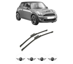 Set stergatoare auto MINI MINI (R56) din 2006-2013, pentru parbriz auto, 2 bucati, Bosch Aerotwin, din cauciuc siliconat rezistent, 4 Stickere Auto MINI - Img 2
