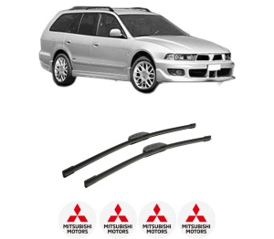 Set stergatoare auto MITSUBISHI GALANT VIII Estate (EA_, EC_) din 1996-2003, pentru parbriz auto, 2 bucati, Bosch Aerotwin Retrofit, din cauciuc siliconat rezistent, 4 Stickere Auto MITSUBISHI - Img 2