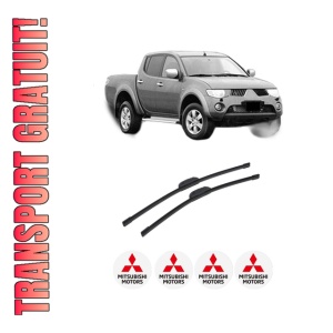 Set stergatoare auto MITSUBISHI L200 / TRITON (KA_T, KB_T) din 2005-2015, pentru parbriz auto, 2 bucati, Bosch Aerotwin Retrofit, din cauciuc siliconat rezistent, 4 Stickere Auto MITSUBISHI