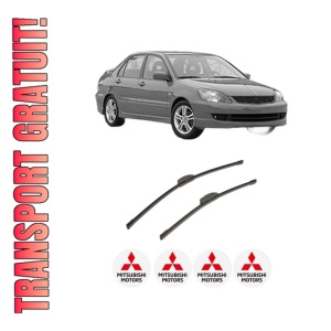 Set stergatoare auto MITSUBISHI LANCER VII (CS_A, CT_A) din 2000-2013, pentru parbriz auto, 2 bucati, Bosch Aerotwin Retrofit, din cauciuc siliconat rezistent, 4 Stickere Auto MITSUBISHI