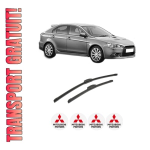 Set stergatoare auto MITSUBISHI LANCER VIII Sportback (CX_A) din 2008-2010, pentru parbriz auto, 2 bucati, Bosch Aerotwin Retrofit, din cauciuc siliconat rezistent, 4 Stickere Auto MITSUBISHI