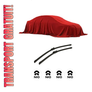 Set stergatoare auto NIO ES8 din 2019, pentru parbriz auto, 2 bucati, Bosch Aerotwin, din cauciuc siliconat rezistent, 4 Stickere Auto NIO