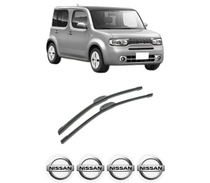 Set stergatoare auto NISSAN CUBE (Z12) din 2009-2010, pentru parbriz auto, 2 bucati, Bosch Aerotwin Retrofit, din cauciuc siliconat rezistent, 4 Stickere Auto NISSAN - Img 2