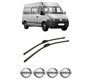 Set stergatoare auto NISSAN INTERSTAR Van (X70) din 2002-2006, pentru parbriz auto, 2 bucati, Bosch Aerotwin Retro Truck, din cauciuc siliconat rezistent, 4 Stickere Auto NISSAN - Img 2