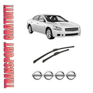 Set stergatoare auto NISSAN MAXIMA VII (A35) din 2008, pentru parbriz auto, 2 bucati, Bosch Aerotwin Retrofit, din cauciuc siliconat rezistent, 4 Stickere Auto NISSAN
