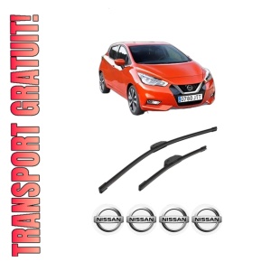 Set stergatoare auto NISSAN MICRA V (K14) din 2016-2023, pentru parbriz auto, 2 bucati, Bosch Aerotwin Retrofit, din cauciuc siliconat rezistent, 4 Stickere Auto NISSAN