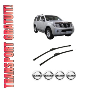 Set stergatoare auto NISSAN PATHFINDER III VAN (R51_) din 2013-2014, pentru parbriz auto, 2 bucati, Bosch Aerotwin Retrofit, din cauciuc siliconat rezistent, 4 Stickere Auto NISSAN