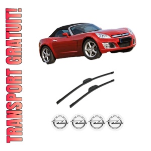 Set stergatoare auto OPEL GT Convertible (M07) din 2007-2011, pentru parbriz auto, 2 bucati, Bosch Aerotwin Retrofit, din cauciuc siliconat rezistent, 4 Stickere Auto OPEL