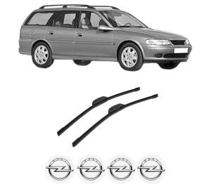 Set stergatoare auto OPEL VECTRA B Estate (J96) din 1996-2003, pentru parbriz auto, 2 bucati, Bosch Aerotwin Retrofit, din cauciuc siliconat rezistent, 4 Stickere Auto OPEL - Img 2