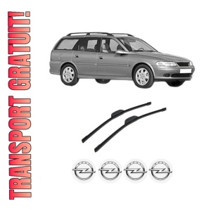 Set stergatoare auto OPEL VECTRA B Estate (J96) din 1996-2003, pentru parbriz auto, 2 bucati, Bosch Aerotwin Retrofit, din cauciuc siliconat rezistent, 4 Stickere Auto OPEL