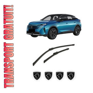 Set stergatoare auto PEUGEOT 3008 III (KA_, KB_, KC_) din 2023-2025, pentru parbriz auto, 2 bucati, Bosch Aerotwin, din cauciuc siliconat rezistent, 4 Stickere Auto PEUGEOT