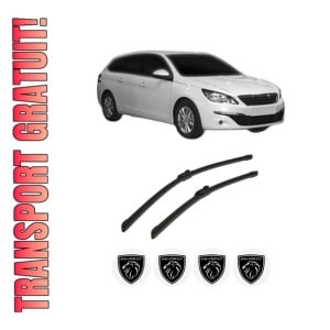 Set stergatoare auto PEUGEOT 308 SW II Estate Van (LC_) din 2014-2021, pentru parbriz auto, 2 bucati, Bosch Aerotwin, din cauciuc siliconat rezistent, 4 Stickere Auto PEUGEOT