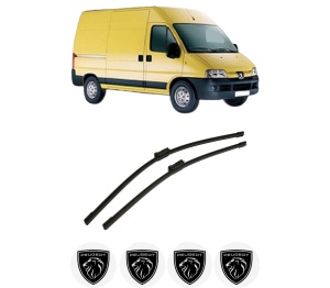 Set stergatoare auto PEUGEOT BOXER Van din 2006-2023, pentru parbriz auto, 2 bucati, Bosch Aerotwin, din cauciuc siliconat rezistent, 4 Stickere Auto PEUGEOT - Img 2