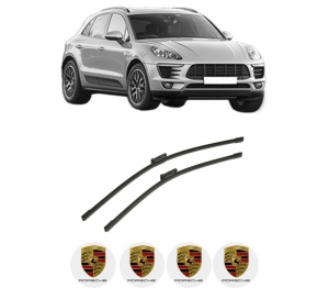 Set stergatoare auto PORSCHE MACAN (95B) din 2014-2021, pentru parbriz auto, 2 bucati, Bosch Aerotwin, din cauciuc siliconat rezistent, 4 Stickere Auto PORSCHE - Img 2