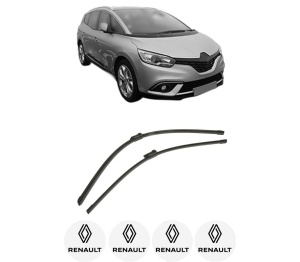 Set stergatoare auto RENAULT GRAND SCENIC IV (R9_) din 2016-2023, pentru parbriz auto, 2 bucati, Bosch Aerotwin, din cauciuc siliconat rezistent, 4 Stickere Auto RENAULT - Img 2