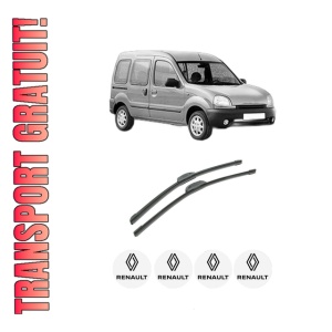 Set stergatoare auto RENAULT KANGOO (KC0/1_) din 1997-2010, pentru parbriz auto, 2 bucati, Bosch Aerotwin Retrofit, din cauciuc siliconat rezistent, 4 Stickere Auto RENAULT