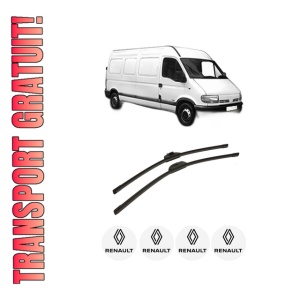 Set stergatoare auto RENAULT MASTER II Van (FD) din 1997-2010, pentru parbriz auto, 2 bucati, Bosch Aerotwin Retro Truck, din cauciuc siliconat rezistent, 4 Stickere Auto RENAULT