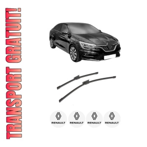 Set stergatoare auto RENAULT MEGANE IV Saloon din 2016-2019, pentru parbriz auto, 2 bucati, Bosch Aerotwin, din cauciuc siliconat rezistent, 4 Stickere Auto RENAULT