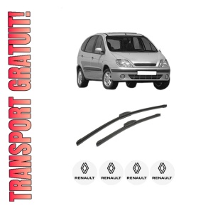 Set stergatoare auto RENAULT SCENIC I MPV (JA0/1_, FA0_) din 1999-2003, pentru parbriz auto, 2 bucati, Bosch Aerotwin Retrofit, din cauciuc siliconat rezistent, 4 Stickere Auto RENAULT