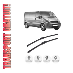 Set stergatoare auto RENAULT TRAFIC II Van (FL) din 2001-2007, pentru parbriz auto, 2 bucati, Bosch Aerotwin Retrofit, din cauciuc siliconat rezistent, 4 Stickere Auto RENAULT